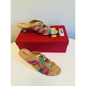 New Vaneli Matilda Fuchsia Sandal Side Women’s Size 7 1/2 N Low Heel Cork